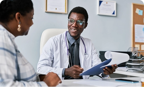 Doctor with baby patient